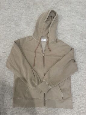 Aritzia TNA Neutral Tan Zip-Up Hoodie